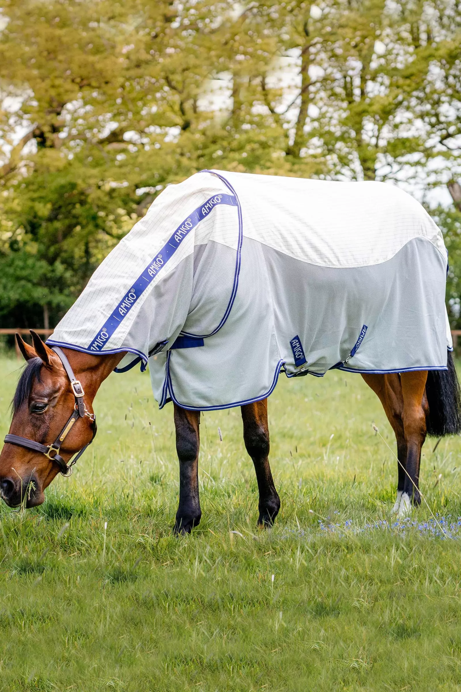 horseware Derka Przeciwko Owadom Amigo Airflow Z Odpinanym Kapturem Navy/Airblue Best