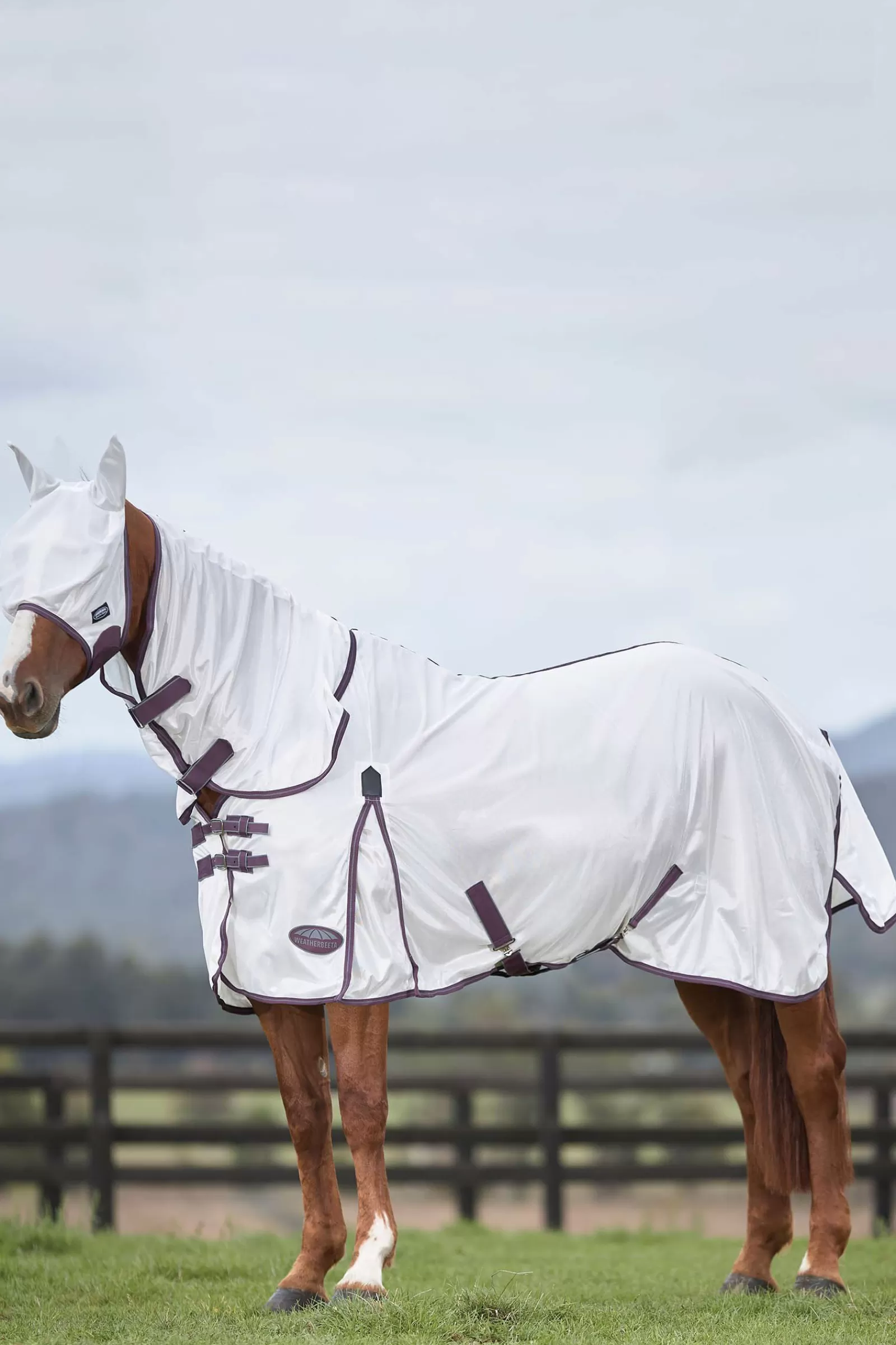 weatherbeeta Derka Siatkowa Z Kapturem Comfitec Essential Mesh Ii Combo Neck White/Dark Red Sale