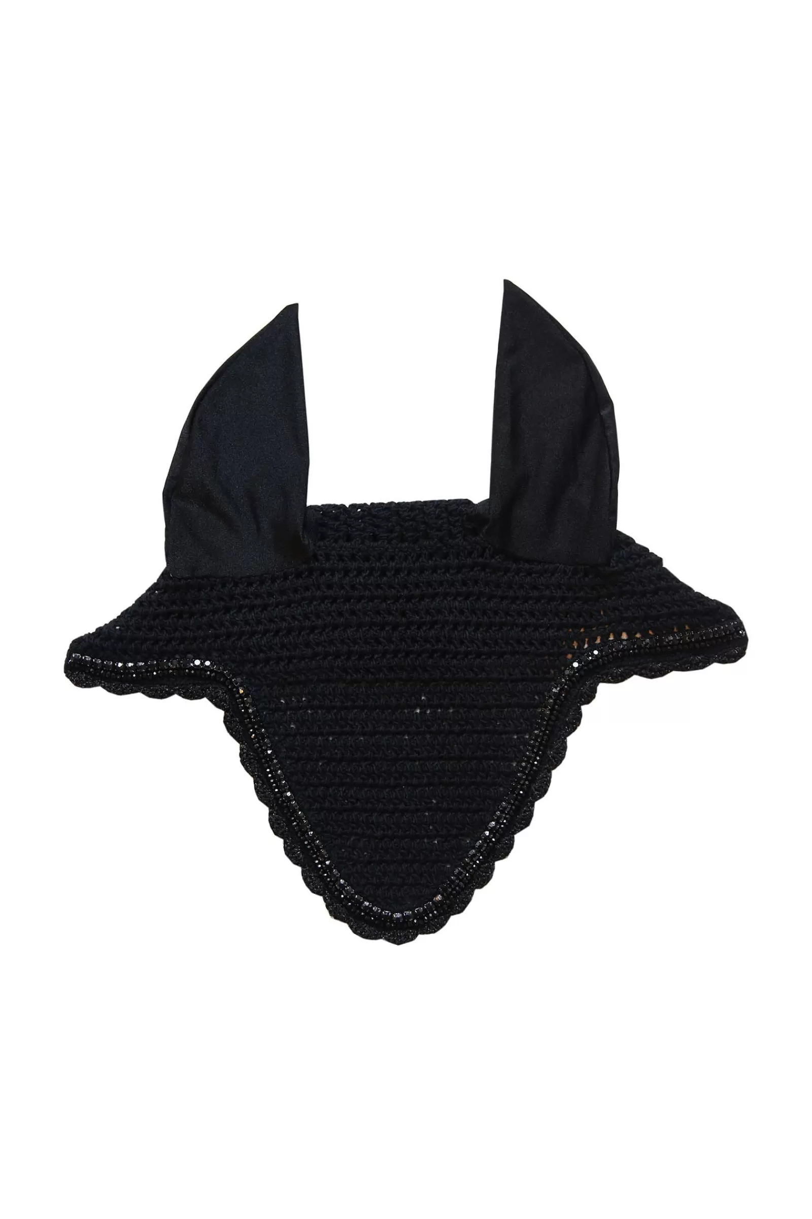kentucky Nauszniki Dlugie, Wyciszajace, Z Cyrkoniami I Perelkami Horsewear Fly Veil Long Stone & Pearl Soundless Black New