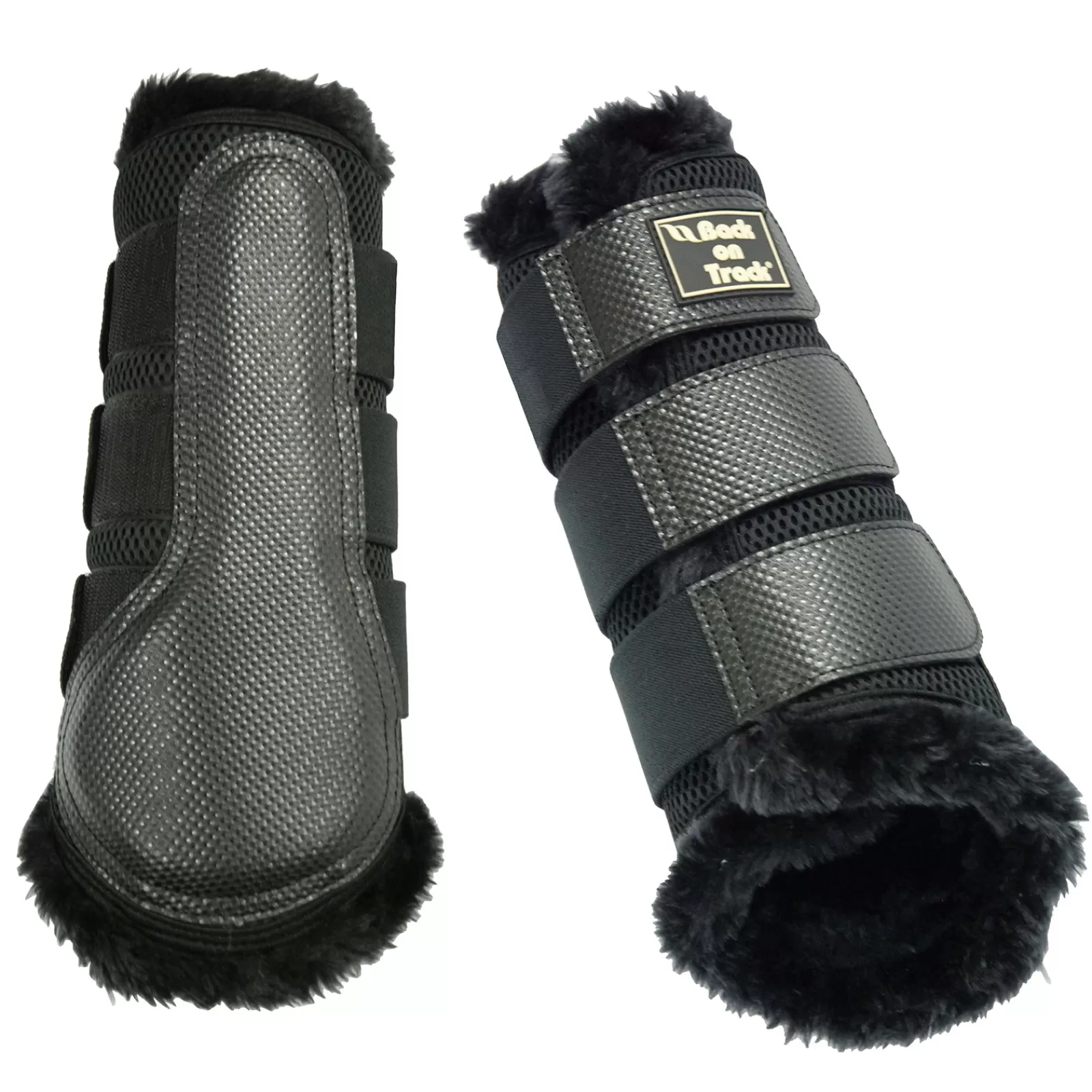 backontrack Ochraniacze Back On Track Brush, Z Siatka 3D, Ze Sztucznym Futrem, L-Xl Black Hot